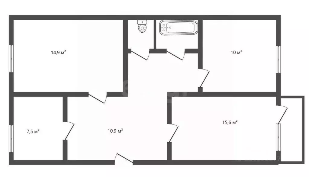 3-к кв. Воронежская область, Борисоглебск ул. 40 лет Октября, 96 (65.9 ... - Фото 2