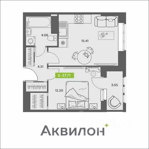 1-к кв. Архангельская область, Архангельск АКвартал жилой комплекс ... - Фото 0