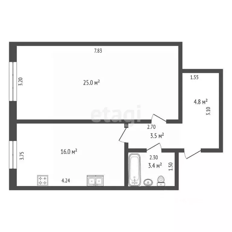 2-к кв. Дагестан, Каспийск просп. М. Омарова, 7 (49.7 м) - Фото 1