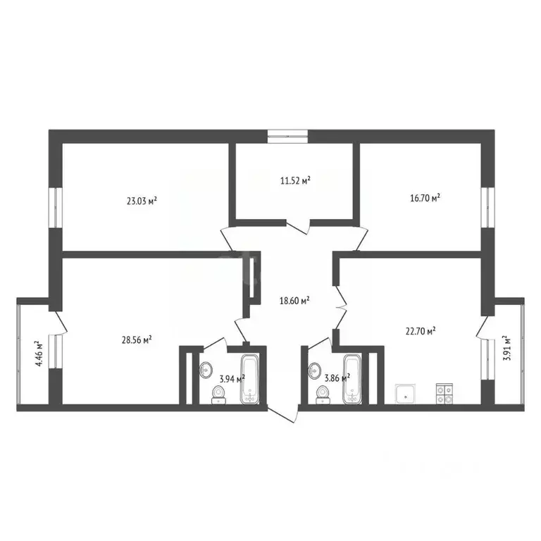 4-к кв. Тюменская область, Тюмень ул. Тимофея Чаркова, 79к1 (128.0 м) - Фото 2
