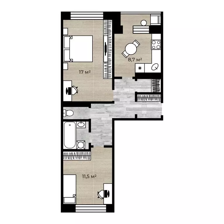 2-комнатная квартира: Рыбинск, улица Щепкина, 17 (53 м) - Фото 2