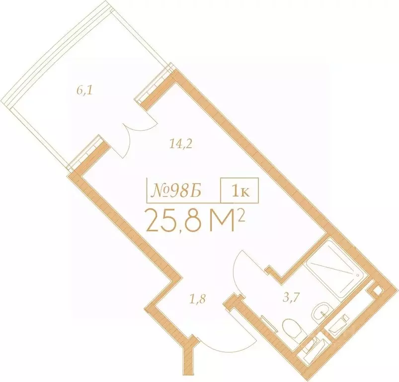 1-к кв. Краснодарский край, Анапа Гостиничный Комплекс Морелло тер.,  ... - Фото 1