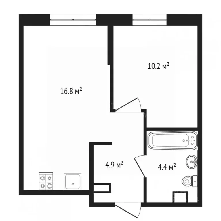 1-к кв. Тюменская область, Тюмень ул. Первооткрывателей, 6 (36.1 м) - Фото 2