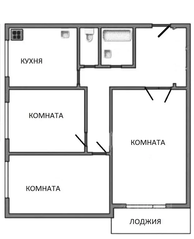 3-к кв. Москва Библиотечная ул., 13 (66.0 м) - Фото 1