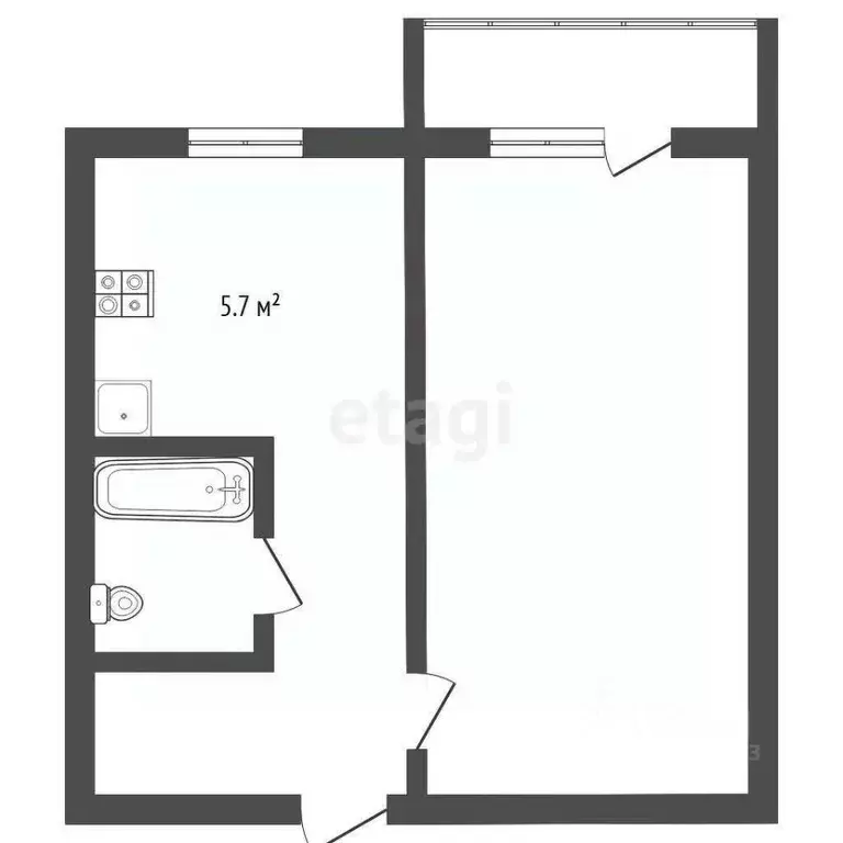 1-к кв. Челябинская область, Озерск ул. Семенова, 23 (30.8 м) - Фото 2