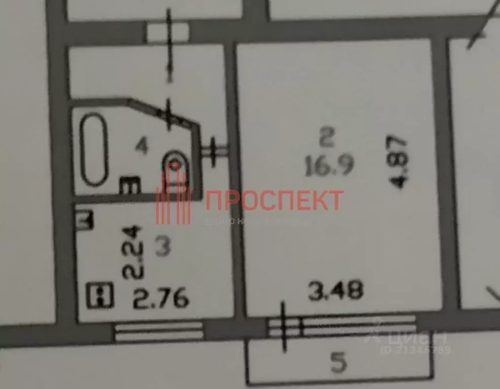 1-к кв. Пензенская область, Пенза Ульяновская ул., 46 (29.7 м) - Фото 1