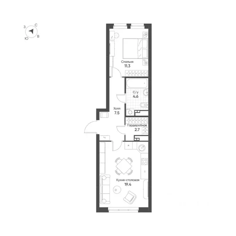 1-к кв. Свердловская область, Екатеринбург Солнечный жилрайон,  (45.5 ... - Фото 0
