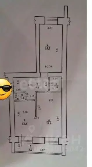 2-к кв. Забайкальский край, Чита ул. Бутина, 115к2 (60.0 м) - Фото 2