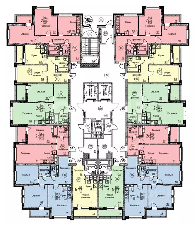 2-к кв. Саратовская область, Энгельс Энгельс-9 мкр, 2 (49.7 м) - Фото 1