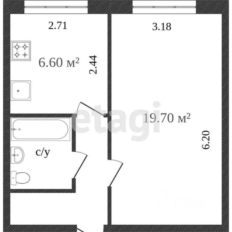 1-к кв. Калужская область, Калуга ул. Плеханова, 2к1 (36.5 м) - Фото 1