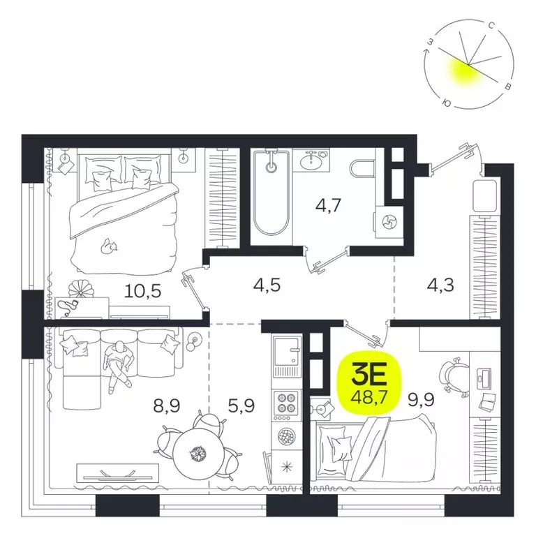 3-к кв. Свердловская область, Екатеринбург Южная Ботаника жилрайон, ... - Фото 1
