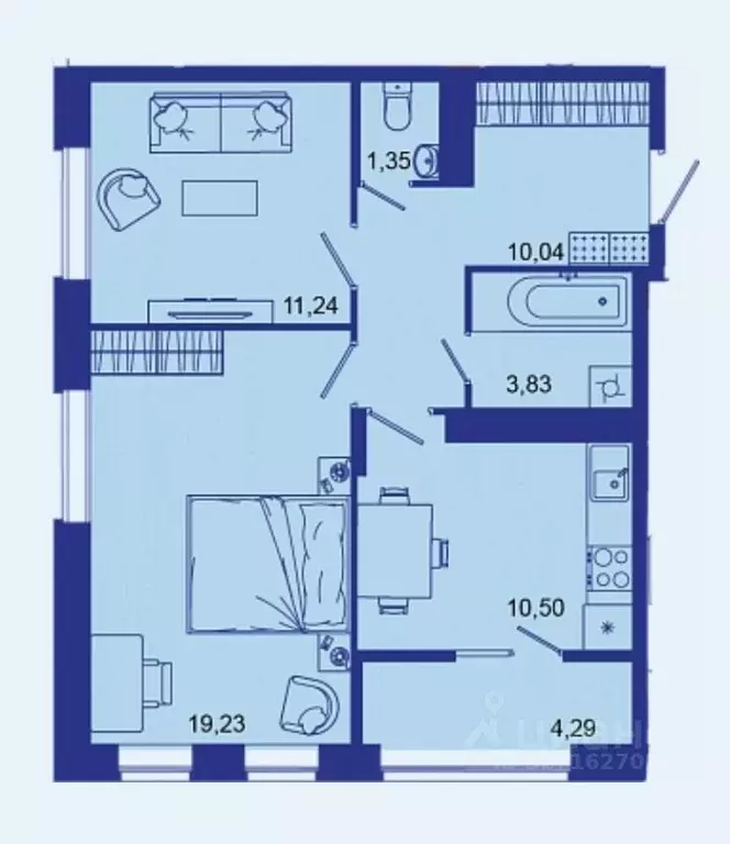 2-к кв. Брянская область, Брянск Советская ул., 124 (60.6 м) - Фото 1