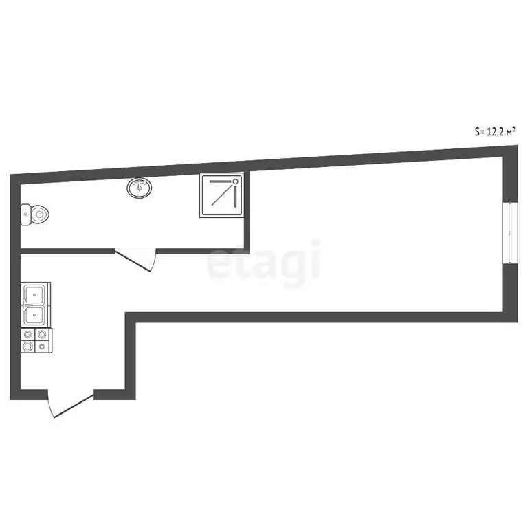 Квартира-студия: Санкт-Петербург, Сапёрный переулок, 8 (12.2 м) - Фото 1