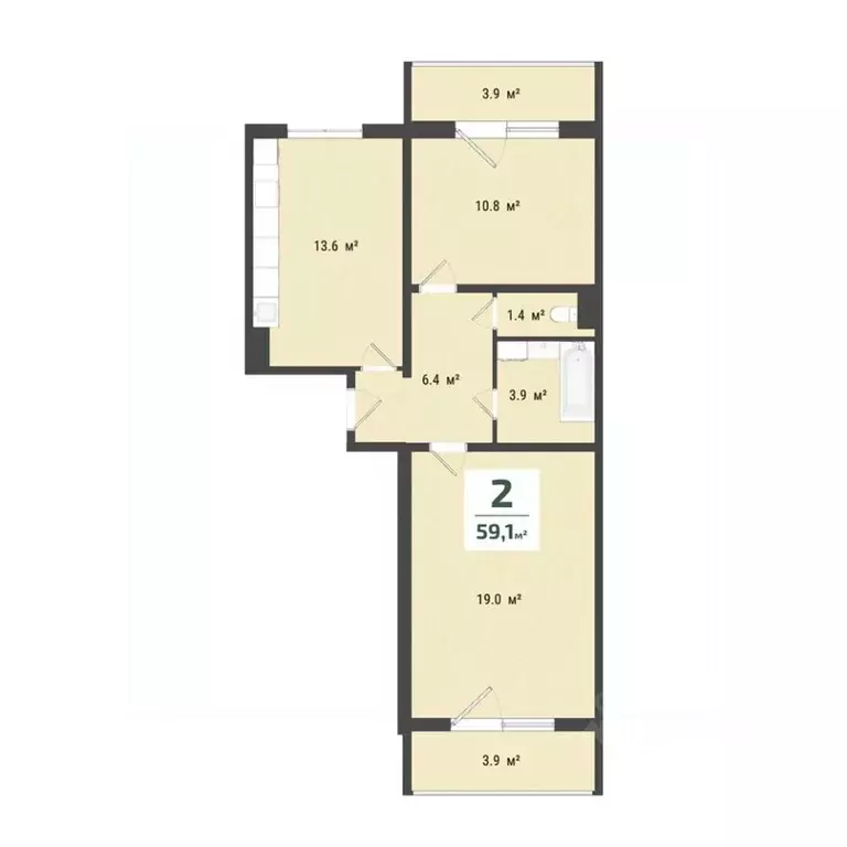 2-к кв. Омская область, Омск Заозерный мкр, ул. Сергея Тюленина, 4 ... - Фото 1