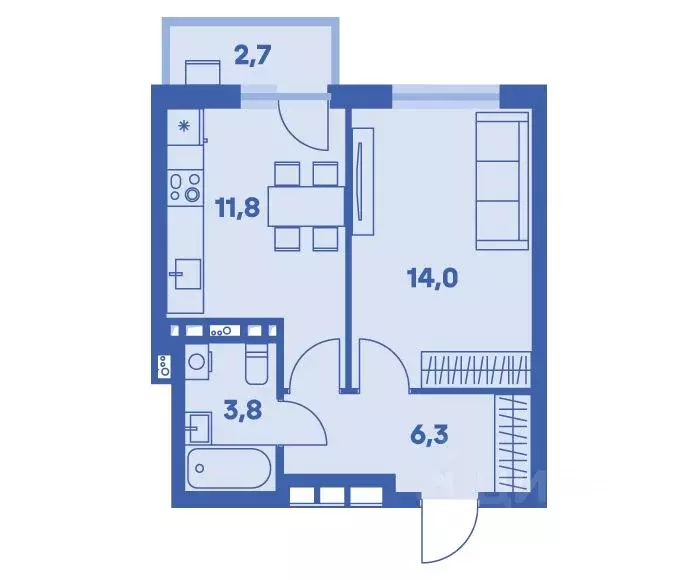 1-к кв. Пермский край, Пермь ул. Карпинского, 115 (36.7 м) - Фото 1