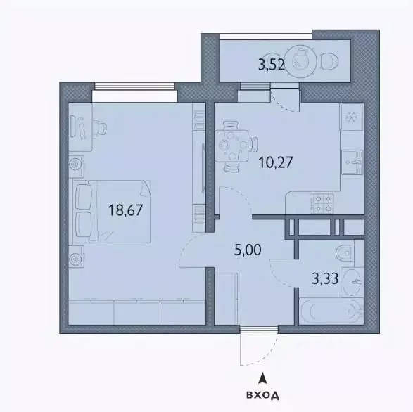 1-к кв. Брянская область, Брянск просп. Станке Димитрова, 67к7 (39.03 ... - Фото 1