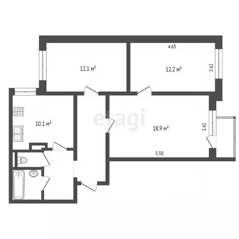 3-к кв. Москва Вешняковская ул., 9к1 (70.0 м) - Фото 1