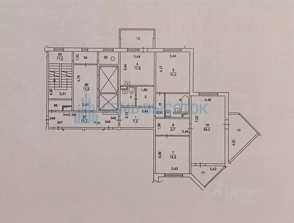 3-к кв. Московская область, Подольск Тепличная ул., 2 (94.2 м) - Фото 2