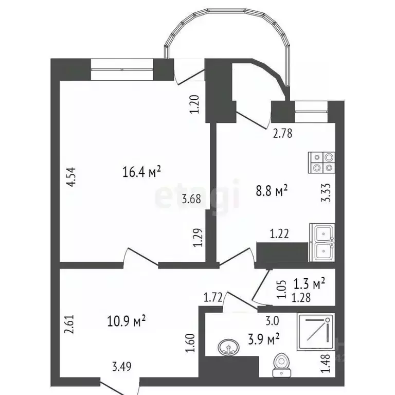 1-к кв. Удмуртия, Ижевск ул. Василия Чугуевского, 9 (41.8 м) - Фото 2
