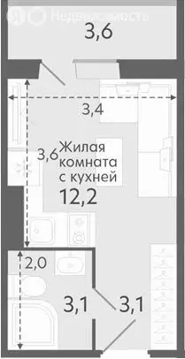 Квартира-студия: Новосибирск, улица Титова, 252 (22 м) - Фото 0