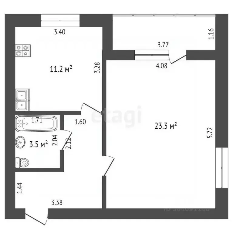 2-к кв. Ханты-Мансийский АО, Нефтеюганск 11-й мкр, 28 (48.5 м) - Фото 0