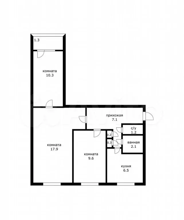 3-к. квартира, 58 м, 2/9 эт. - Фото 0
