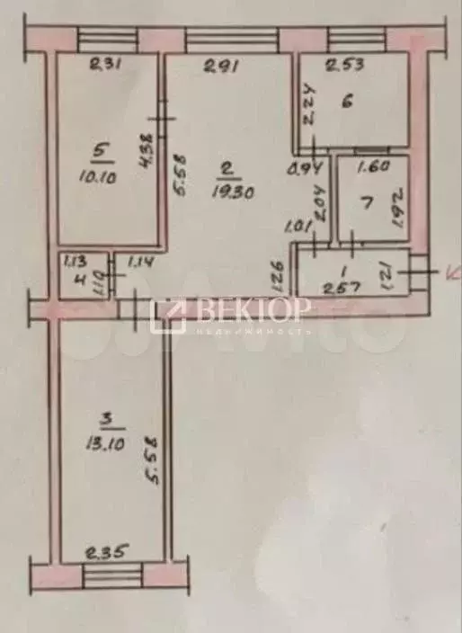 3-к. квартира, 54 м, 2/5 эт. - Фото 0