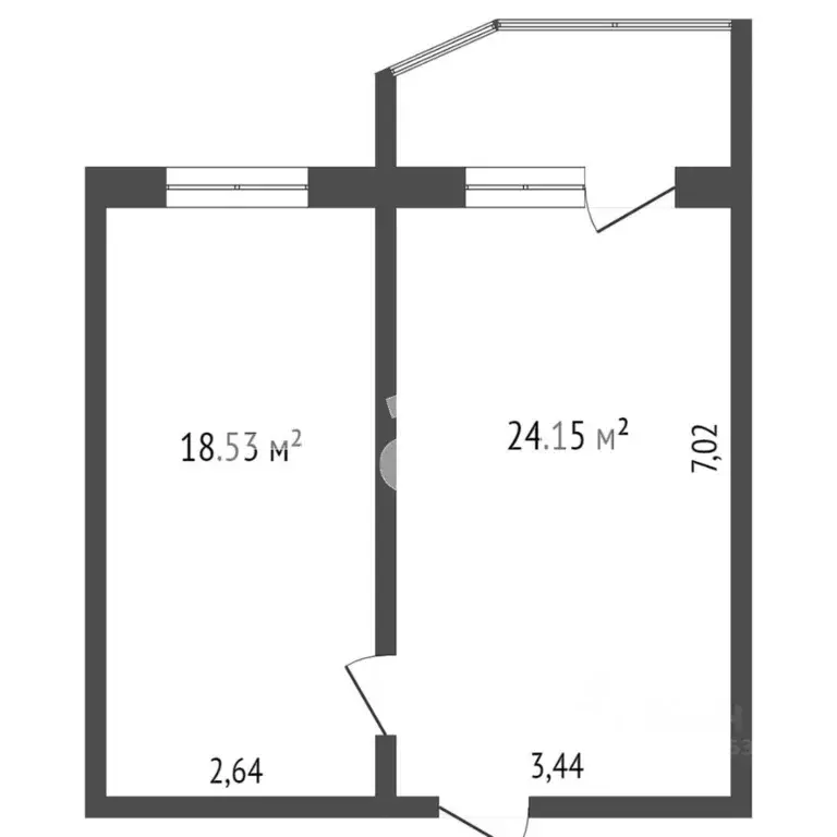 1-к кв. Ханты-Мансийский АО, Сургут ул. Ивана Захарова, 12/1 (48.0 м) - Фото 2