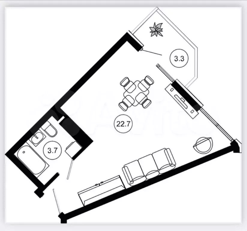 Апартаменты-студия, 30 м, 7/11 эт. - Фото 0