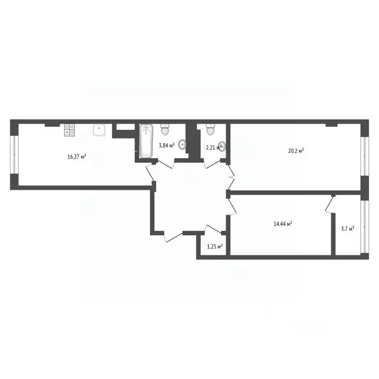 2-к кв. Тюменская область, Тюмень ул. Сергея Свиридова, 11 (65.3 м) - Фото 2
