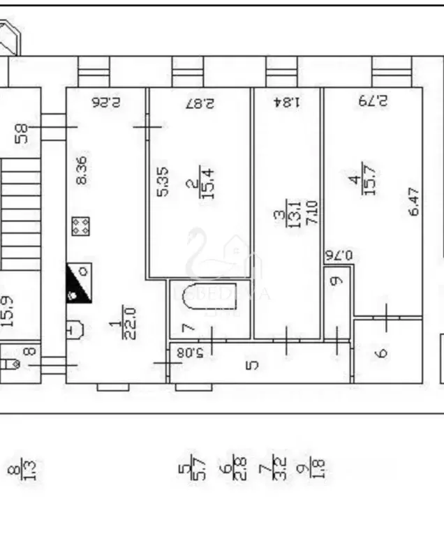 3-к кв. Санкт-Петербург Захарьевская ул., 23 (81.0 м) - Фото 2