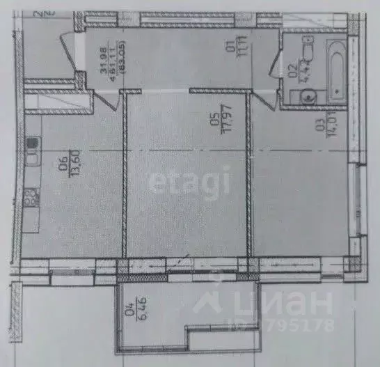 2-к кв. Татарстан, Казань Краснококшайская ул., 84 (63.9 м) - Фото 2