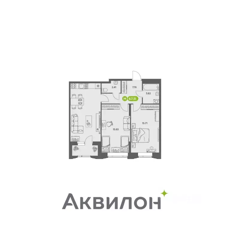 2-к кв. Архангельская область, Архангельск АКвартал жилой комплекс ... - Фото 0