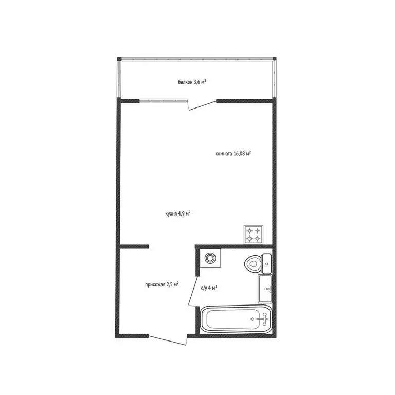 Квартира-студия: Краснодар, Конгрессная улица, 27 (25 м) - Фото 0