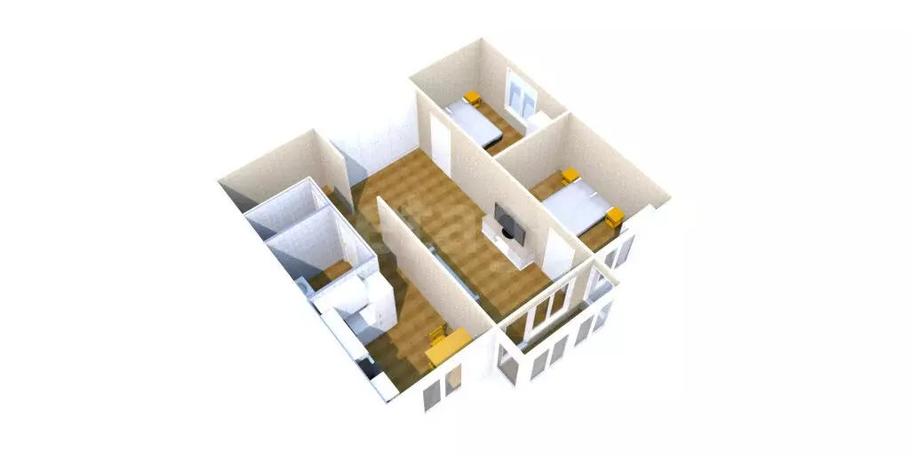 3-комнатная квартира: Южно-Сахалинск, проспект Мира, 367А (47 м) - Фото 2