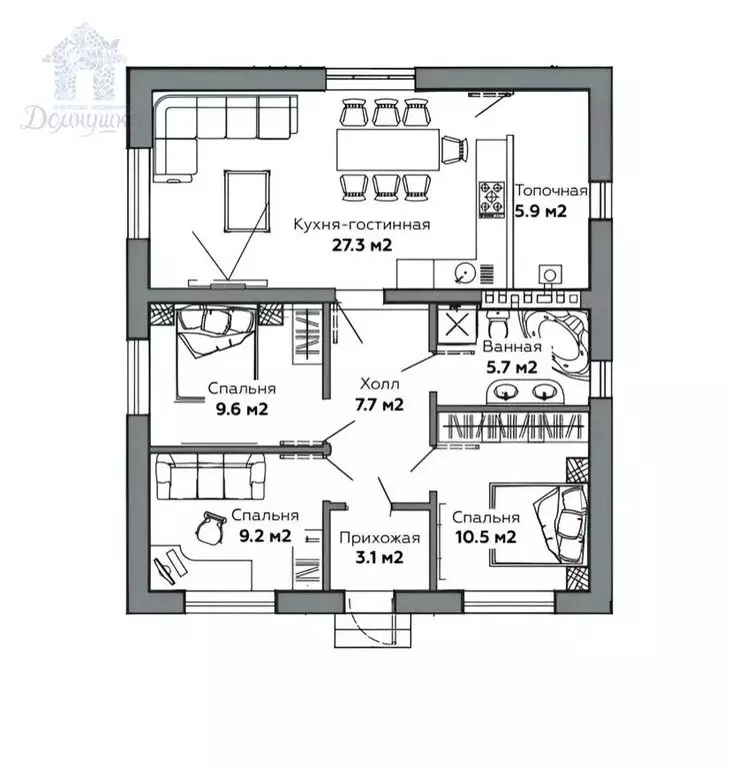 Дом в деревня Новоподклетное, Озёрная улица (101 м) - Фото 1