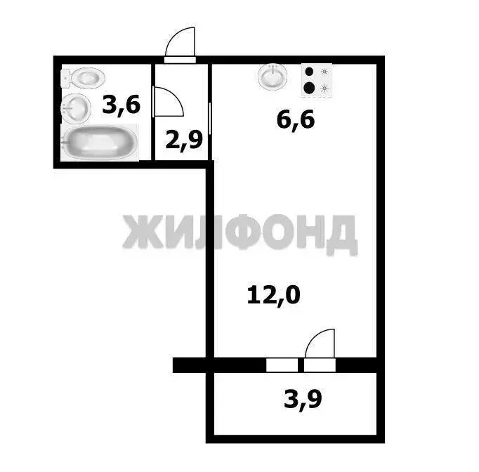 Квартира-студия: Мочищенский сельсовет, посёлок Озёрный, микрорайон ... - Фото 0