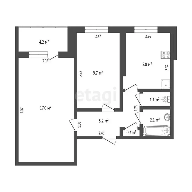 2-комнатная квартира: Самара, Воронежская улица, 137 (43.1 м) - Фото 1