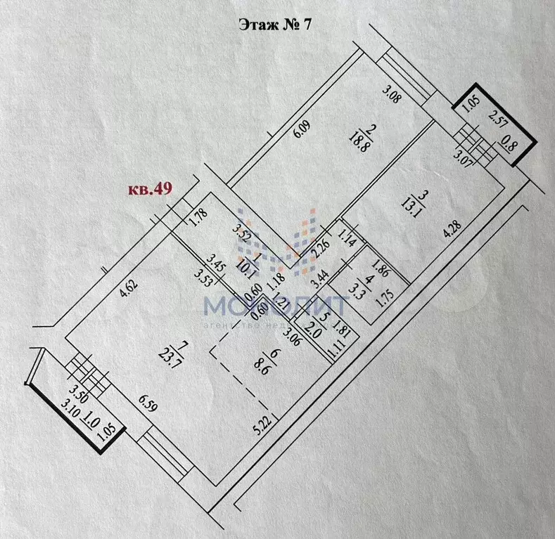 3-к. квартира, 81,4 м, 7/8 эт. - Фото 0