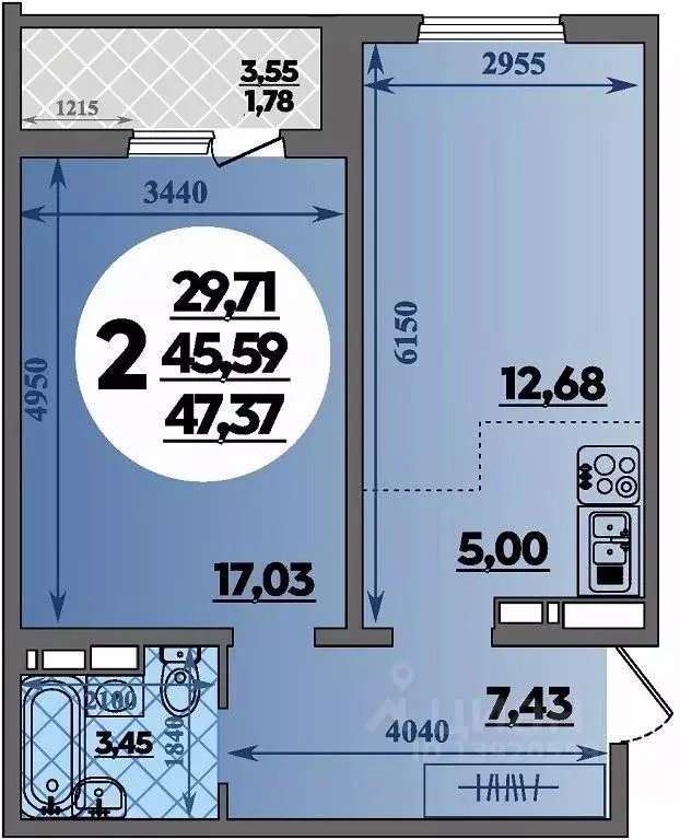 2-к кв. Краснодарский край, Краснодар ул. Генерал-лейтенанта ... - Фото 1