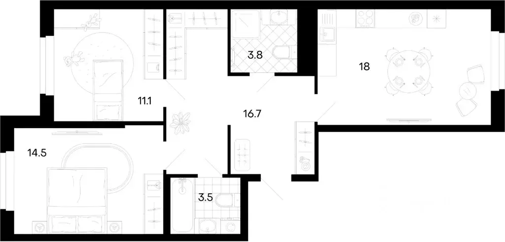 2-к кв. Пензенская область, Пенза ул. Минская, 25 (67.6 м) - Фото 1
