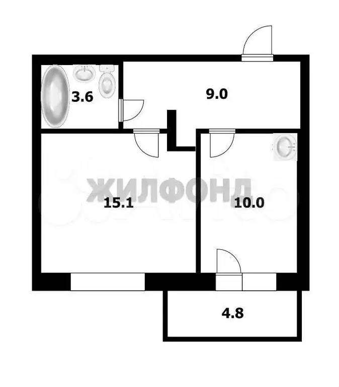 1-к. квартира, 37,7 м, 8/14 эт. - Фото 0
