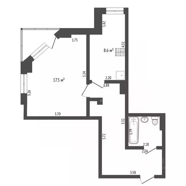 1-к кв. Тюменская область, Тюмень ул. Станислава Карнацевича, 1к1 ... - Фото 1