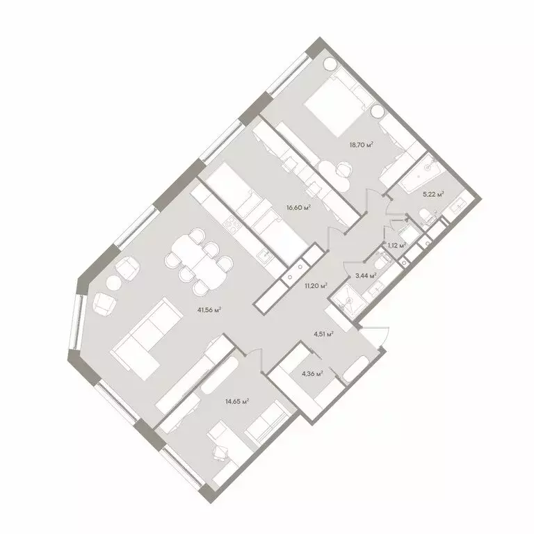 4-комнатная квартира: Москва, 1-й Можайский тупик, 8Ас15 (121.36 м) - Фото 1