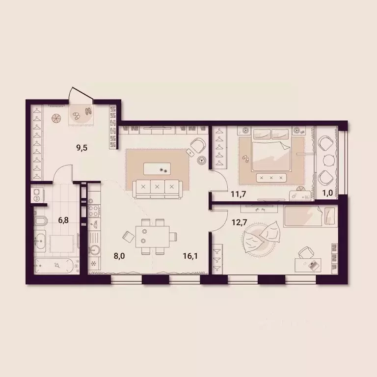 2-к кв. Приморский край, Артем ул. Куйбышева, 11А (65.75 м) - Фото 1