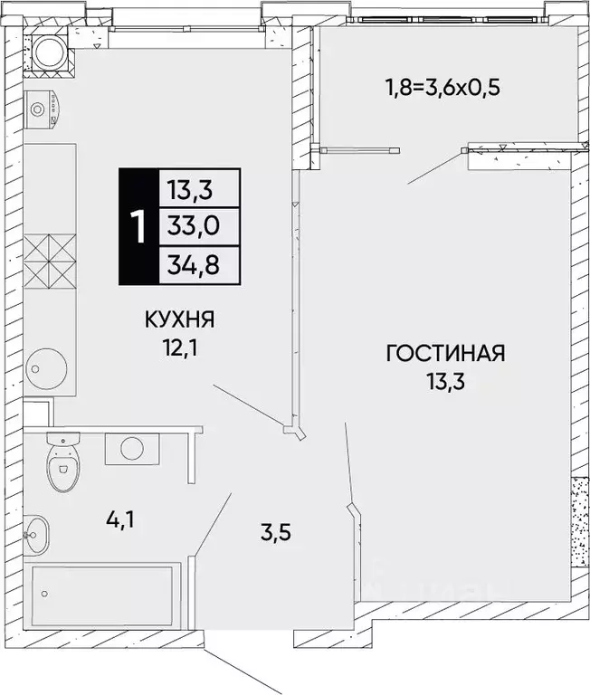 1-к кв. Ростовская область, Ростов-на-Дону Левобережье жилой комплекс ... - Фото 0