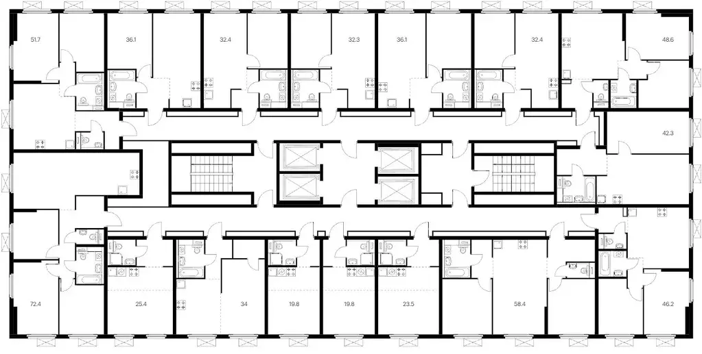 Студия Москва Амурский парк жилой комплекс, 1.5 (25.4 м) - Фото 1