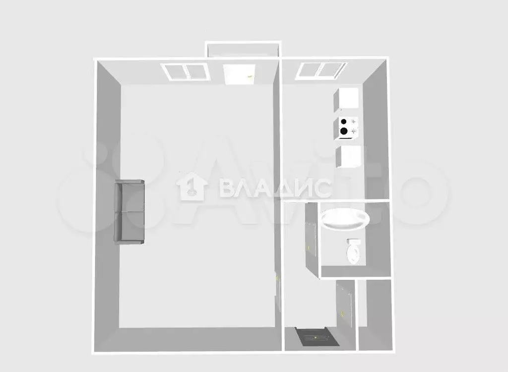 1-к. квартира, 29,2 м, 7/9 эт. - Фото 1