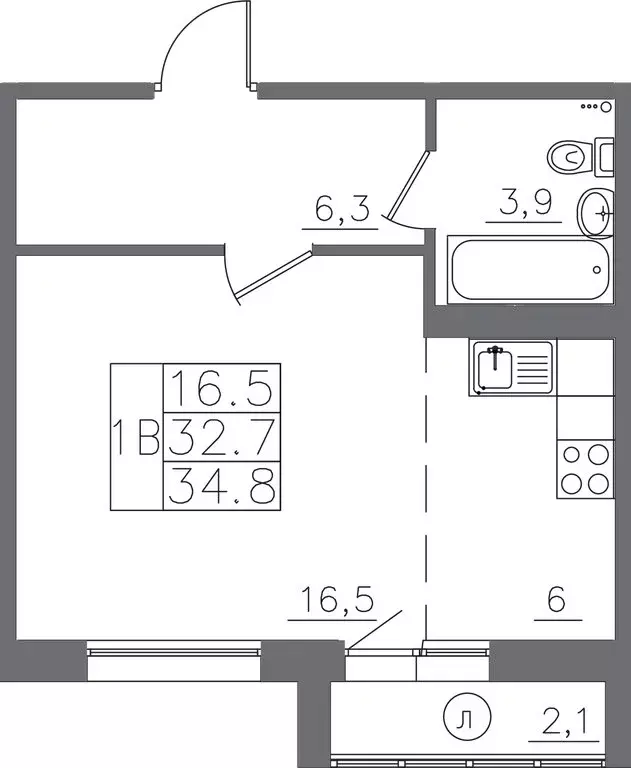 1-комнатная квартира: Иркутск, городок ИВАТУ, жилой комплекс Авиатор ... - Фото 1