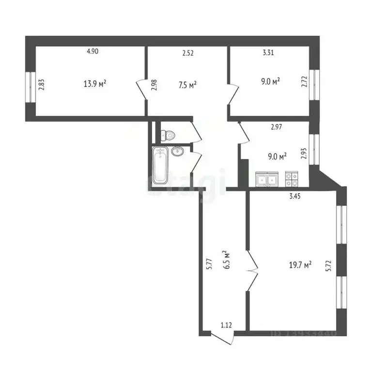 3-к кв. Тюменская область, Тюмень ул. Муравленко, 9с1 (76.0 м) - Фото 2